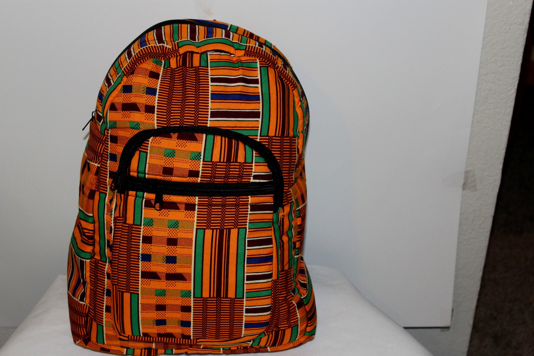 Colorful Kente Cloth Backpack Kente Backpack – Just Grace main image 3