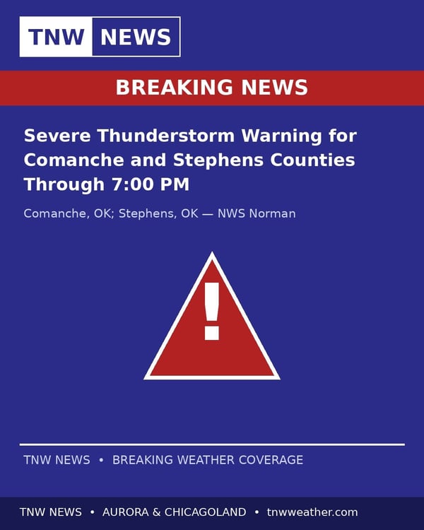 Severe Thunderstorm Warning for Comanche and Stephens Counties Through 7:00 PM