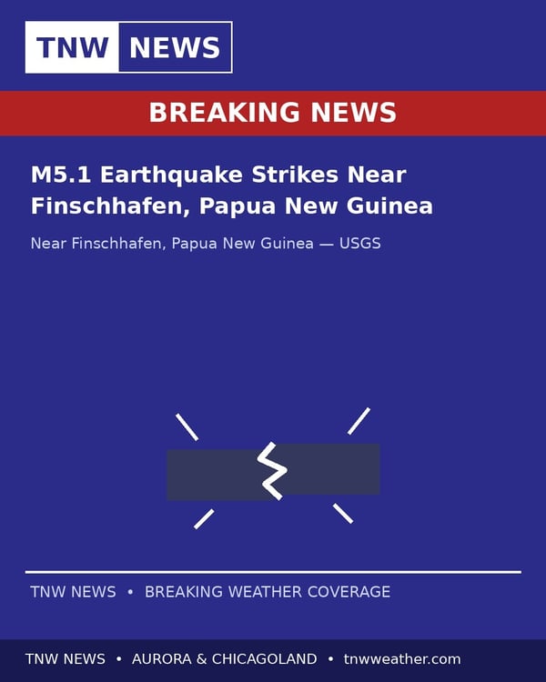 Breaking news alert for an earthquake in Papua New Guinea