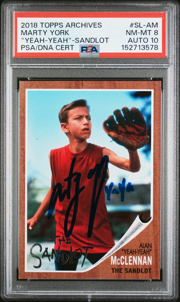 2018 Topps Archives Sandlot Marty Cook "Yeah-Yeah" PSA Dual Graded Auto PSA 8/10