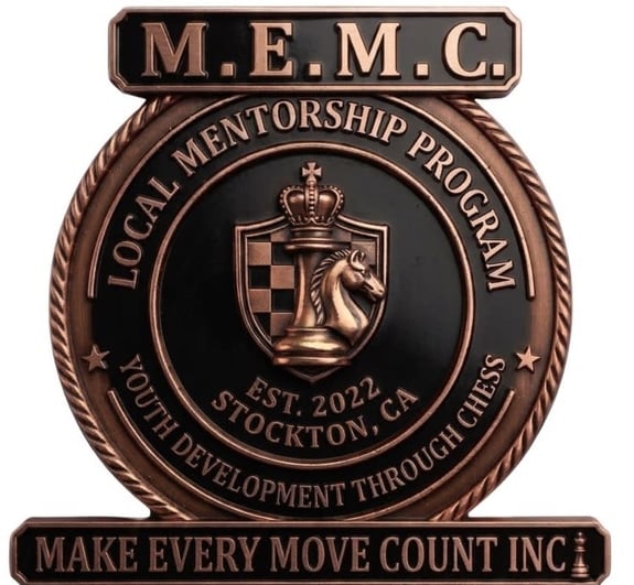 Bronze circular award for a local chess mentorship program.