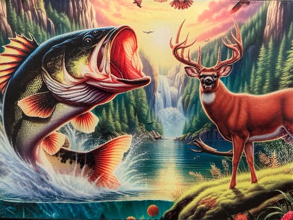 Bass & Deer Cutting Board