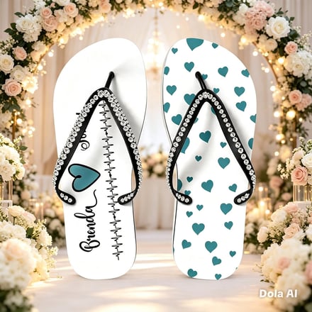 Wedding Day Flip Flops — Rhinestone Straps