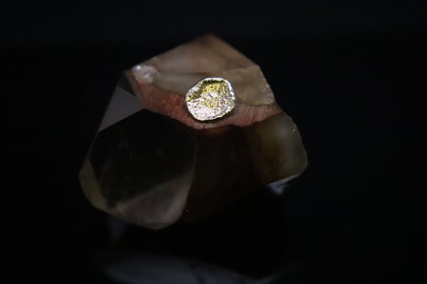 14K Yellow Gold Textured Disk