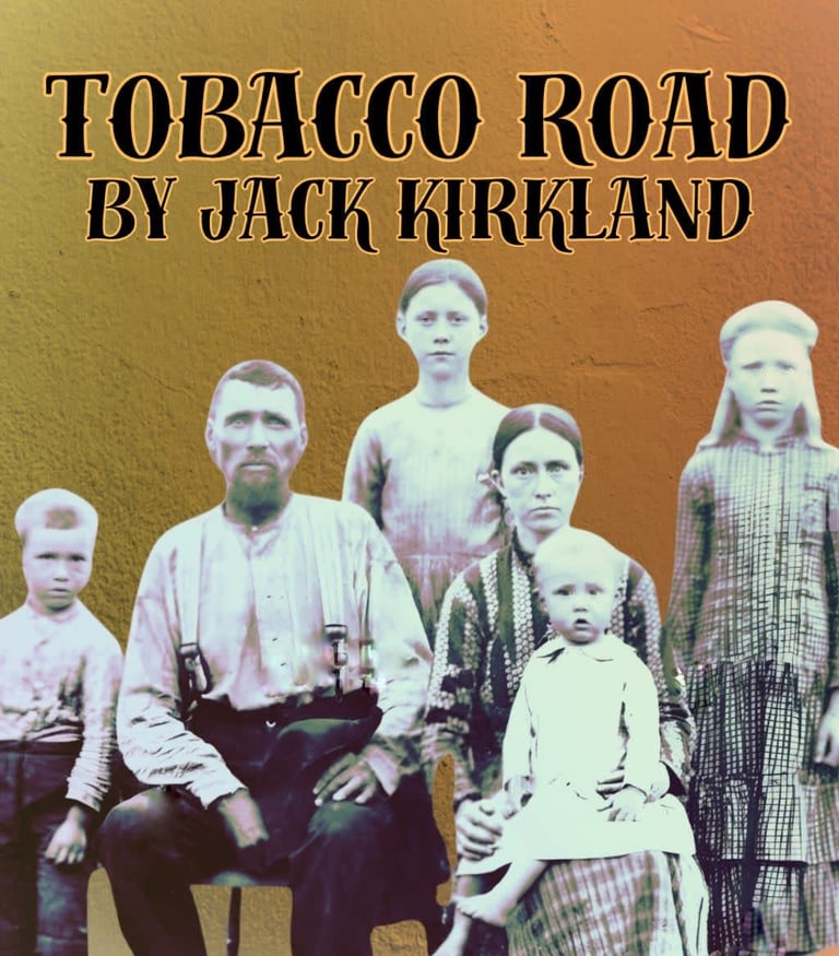 Vintage family portrait with text overlay on textured background