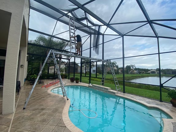 Pool Enclosure Screen Repair, Rescreening & Aluminum Painting