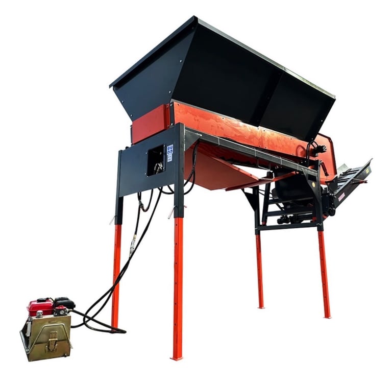 Industrial grain separator on white background