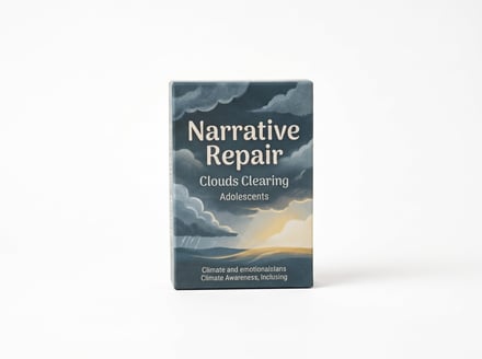 A book titled 'Narrative Repair' standing upright on a plain white surface.